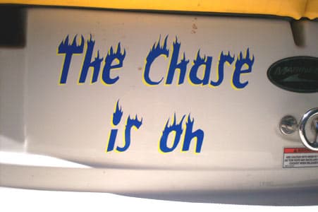 Vinyl Lettering on a Boat