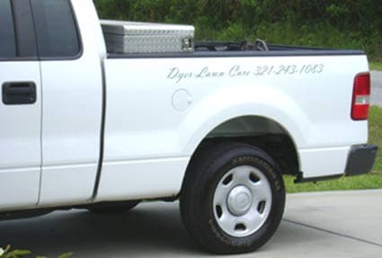 Vinyl Lettering on a Truck