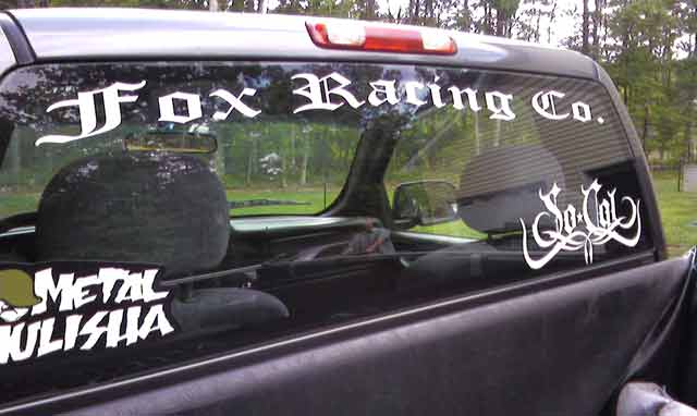 Custom Letters on a Rear Window Custom Letters on a Rear Window