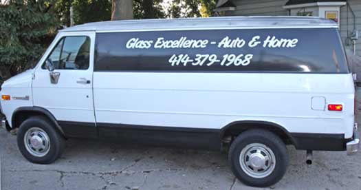 Lettering on a Work Van Lettering on a Work Van