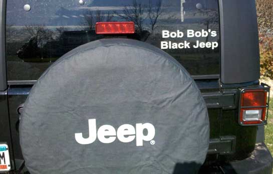 Vinyl Lettering on a Jeep Vinyl Lettering on a Jeep