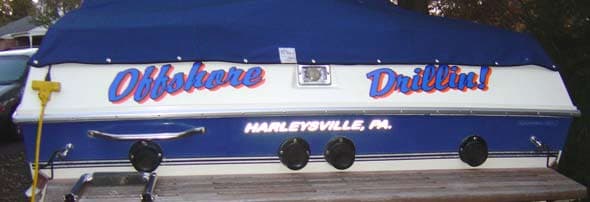 Vinyl boat lettering Vinyl boat lettering