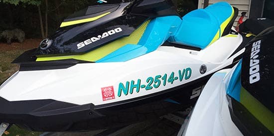 Custom Vinyl Registration Lettering For JetSki Custom Vinyl Registration Lettering For JetSki