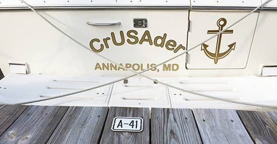 Custom Vinyl Lettering For Boat Name And Hailing Port