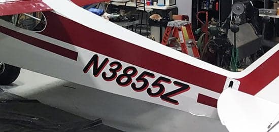 Cusotm Vinyl Aircraft Lettering Cusotm Vinyl Aircraft Lettering