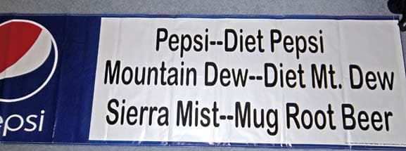 Lettering on a sign