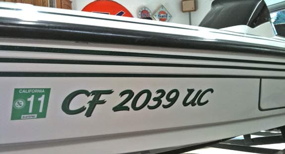Lettering on a boat