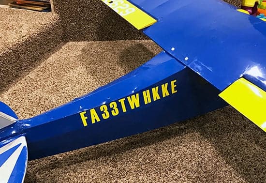 Custom Vinyl Lettering For RC Airplane