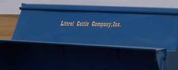 Custom Vinyl Letters on a Calf Creep Feeder Custom Vinyl Letters on a Calf Creep Feeder