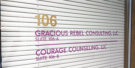 Custom Vinyl Logo and Lettering For Company Window Custom Vinyl Logo and Lettering For Company Window