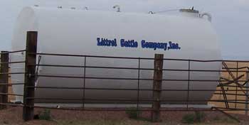 Custom Vinyl Lettering on a Water Storage Tank Custom Vinyl Lettering on a Water Storage Tank