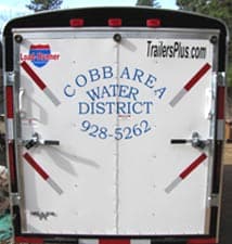 Vinyl lettering on a trailer Vinyl lettering on a trailer