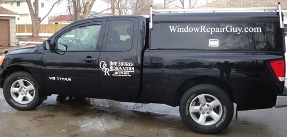 Custom lettering on a truck