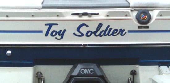 Custom boat lettering Custom boat lettering