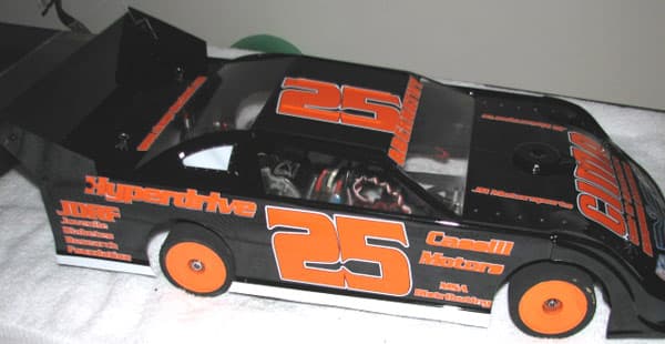 Custom Lettering on a model Racecar