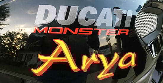 Custom Vinyl Lettering For Motorcycle