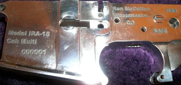Custom lettering on an AR15 Receiver