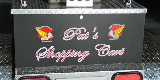 Vinyl Lettering used on a Motorcycle Trailer Vinyl Lettering used on a Motorcycle Trailer