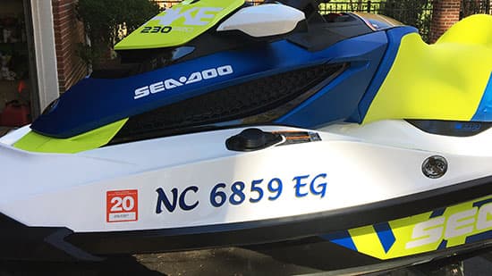 Custom Vinyl Registration Number For JetSki Custom Vinyl Registration Number For JetSki