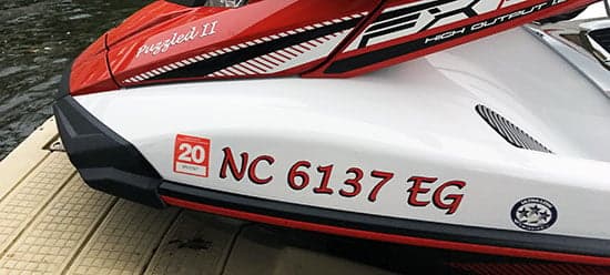 Custom Vinyl Registration Number For JetSki Custom Vinyl Registration Number For JetSki