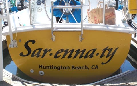 Custom boat lettering