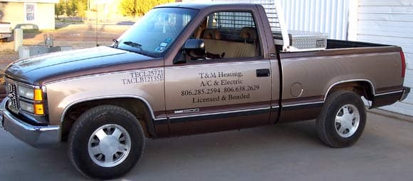 Custom lettering on a truck