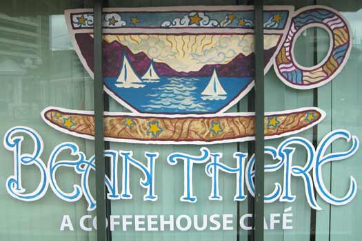 Lettering on a window Lettering on a window