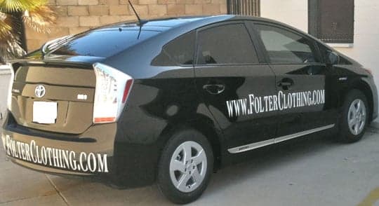 Custom lettering on a car