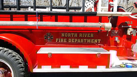 Custom Vinyl Lettering And Logo For Fire Truck
