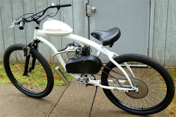 Lettering on a motorized bicycle