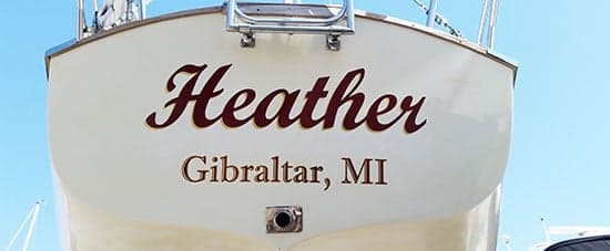 Custom Vinyl Lettering For Boat Name