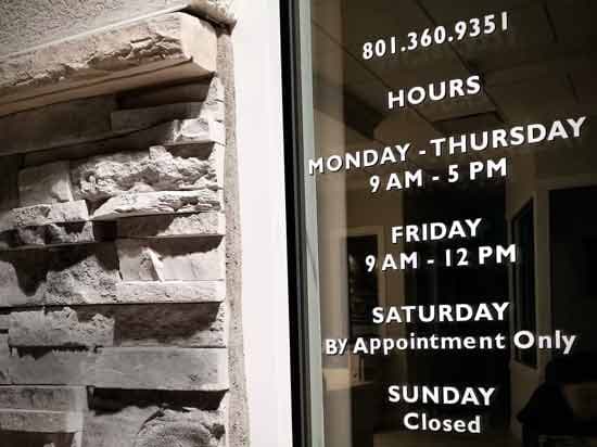 Business hours decal Business hours decal