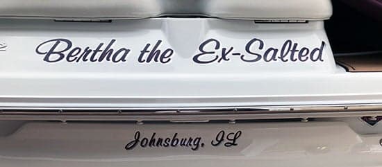 Custom Vinyl Lettering For Boat Name and Port Custom Vinyl Lettering For Boat Name and Port