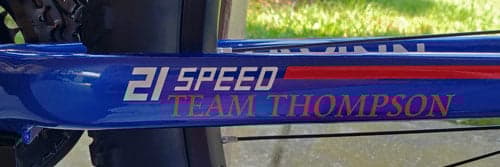 Personalized bike lettering