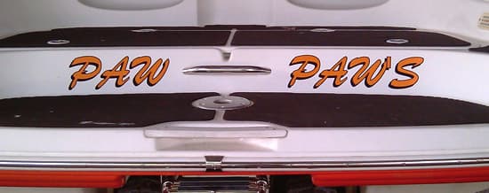 Custom boat name lettering