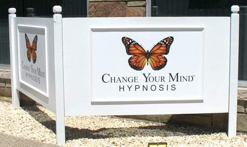 Custom vinyl lettering on a sign Custom vinyl lettering on a sign