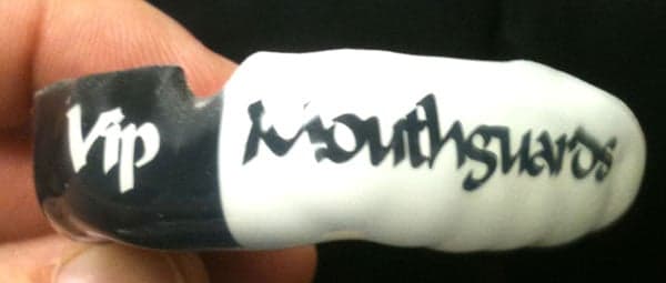 Custom vinyl lettering on mouthguards Custom vinyl lettering on mouthguards