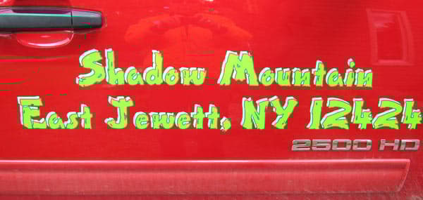 Vinyl lettering on a truck