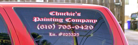 Vinyl Lettering on Vehicle Window Vinyl Lettering on Vehicle Window