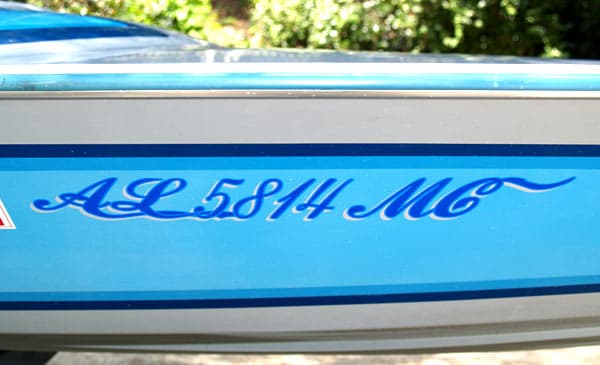 Boat registration lettering Boat registration lettering