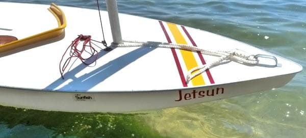 Custom lettering and striping on a boat Custom lettering and striping on a boat
