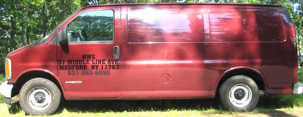 Custom vinyl lettering on a van Custom vinyl lettering on a van