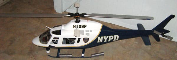 Custom lettering on an RC helicopter