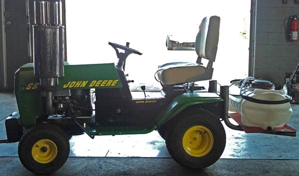 Vinyl lettering on a customized tractor Vinyl lettering on a customized tractor