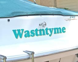 Custom boat name lettering