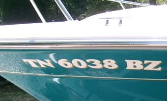 Custom boat name lettering
