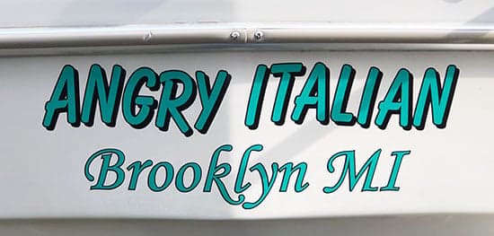 Custom Vinyl Boat Lettering