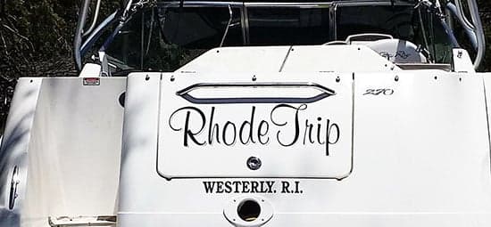 Custom Vinyl Boat Lettering