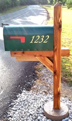 Vinyl numbers on a mailbox Vinyl numbers on a mailbox