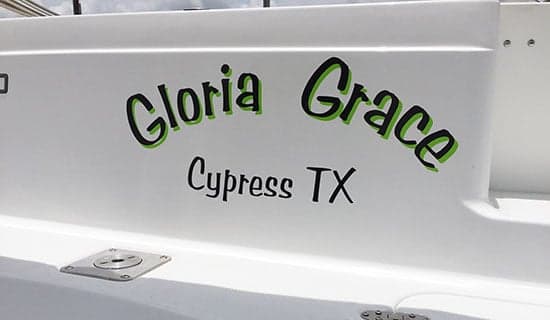 Custom Vinyl Boat Name